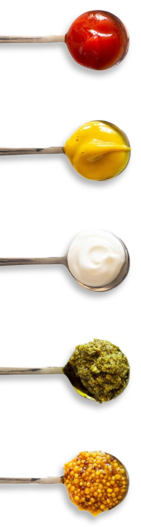 スプーンの上の液体調味料イメージ