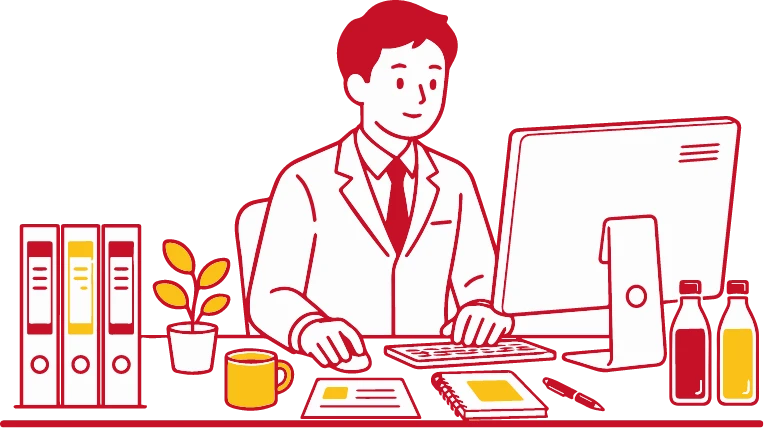 管理部で働く様子をイメージしたイラスト