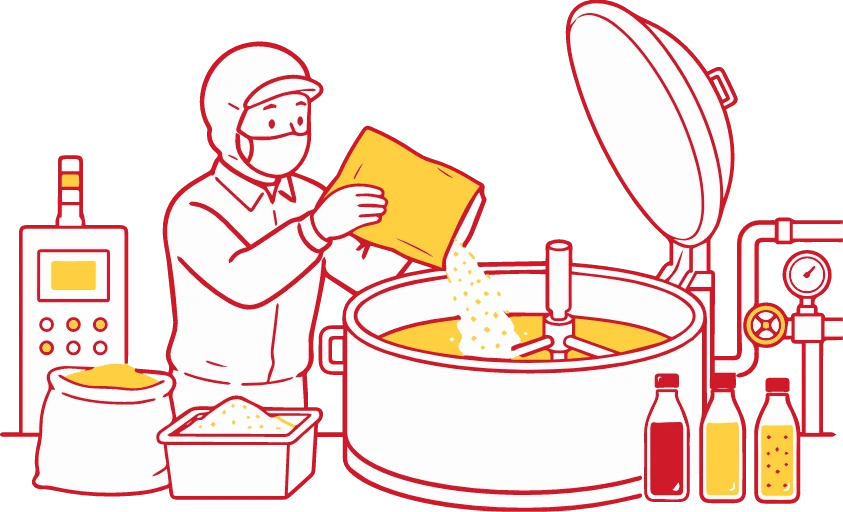 製造部で働く様子をイメージしたイラスト