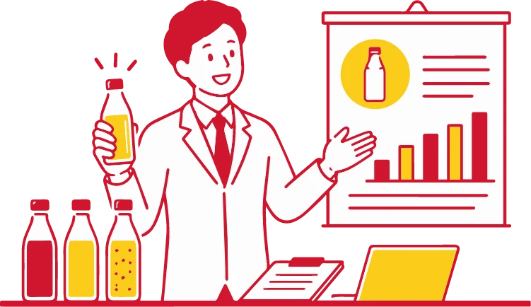 営業部で働く様子をイメージしたイラスト
